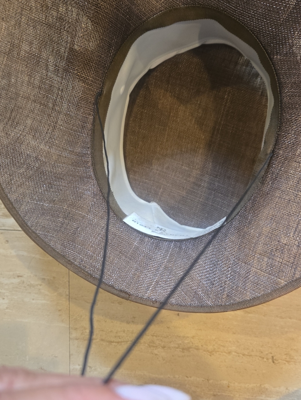 Nigel Rayment Milliner Brown Feather Accent Derby Hat - Picture 11 of 12